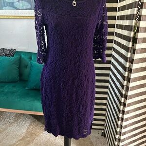 Elegant Purple Lace Dress